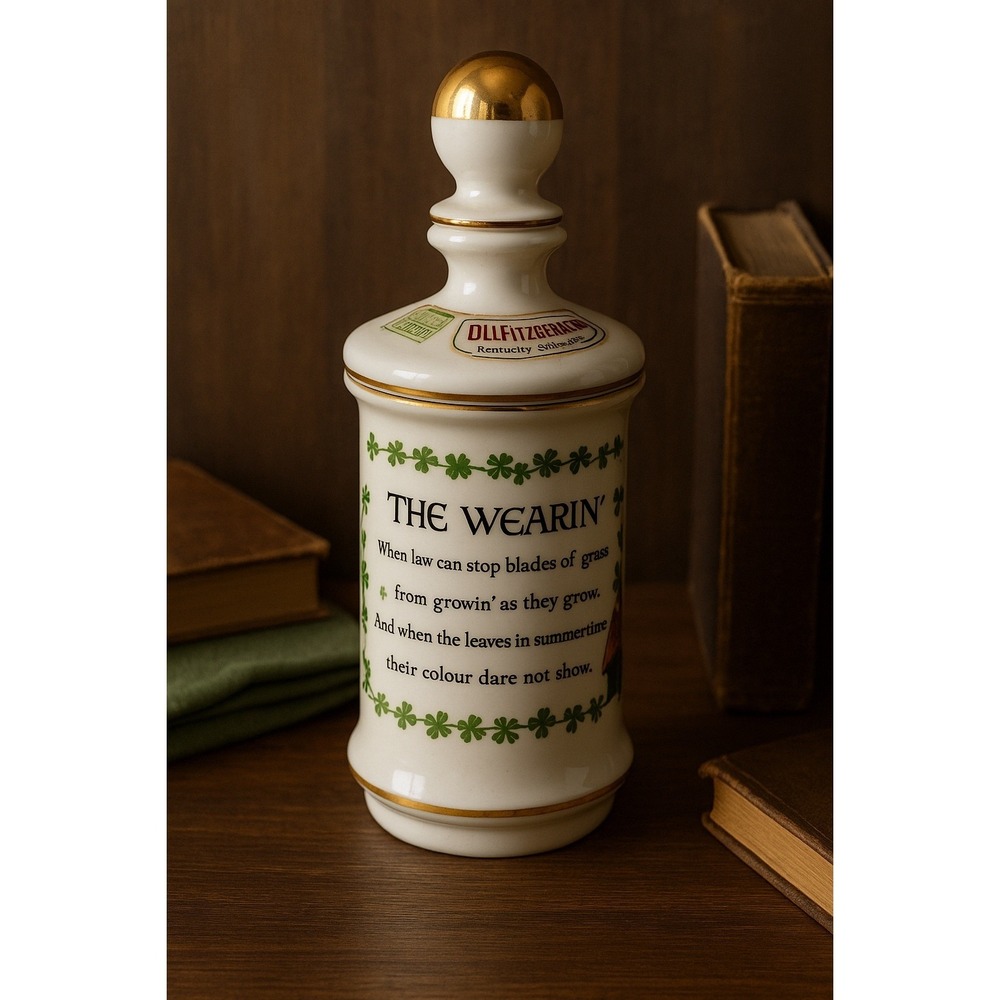 Old Fitzgerald Weller Porcelain Decanter The Wearin‎ O' The Green 1968 Irish